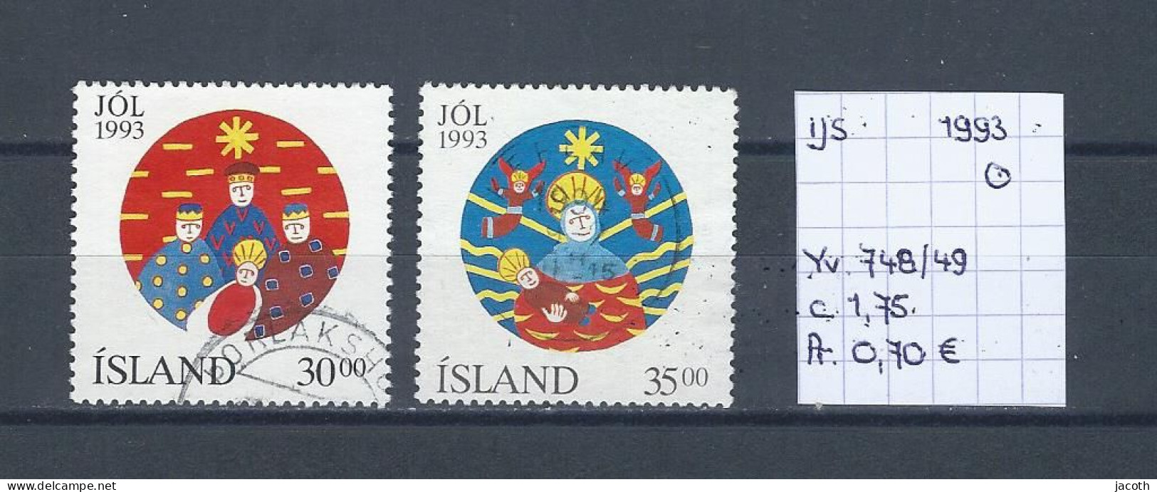 (TJ) IJsland 1993 - YT 748/49 (gest./obl./used) - Usados