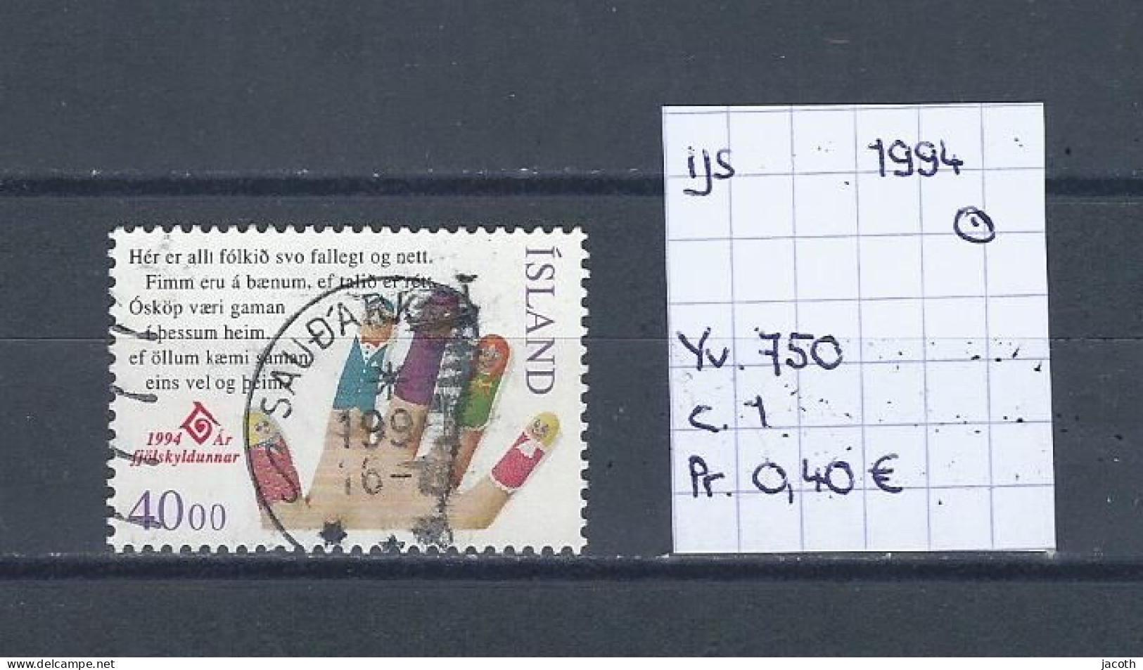 (TJ) IJsland 1994 - YT 750 (gest./obl./used) - Gebraucht