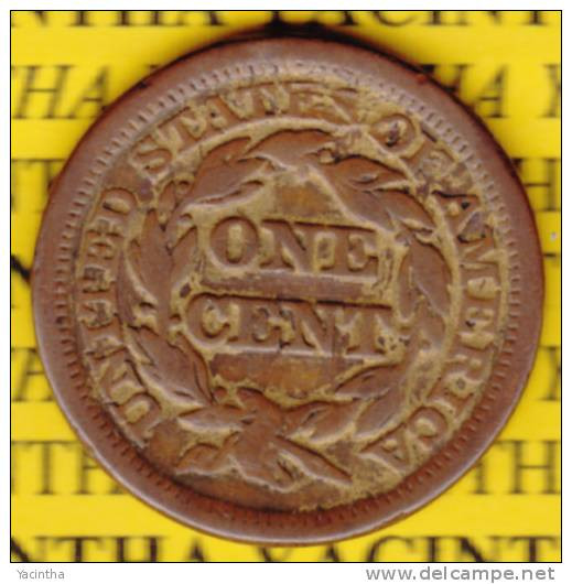 @Y@  USA 1 Large Cent 1846 Braided Hair    (2575) - 1840-1857: Braided Hair (Cheveux Tressés)