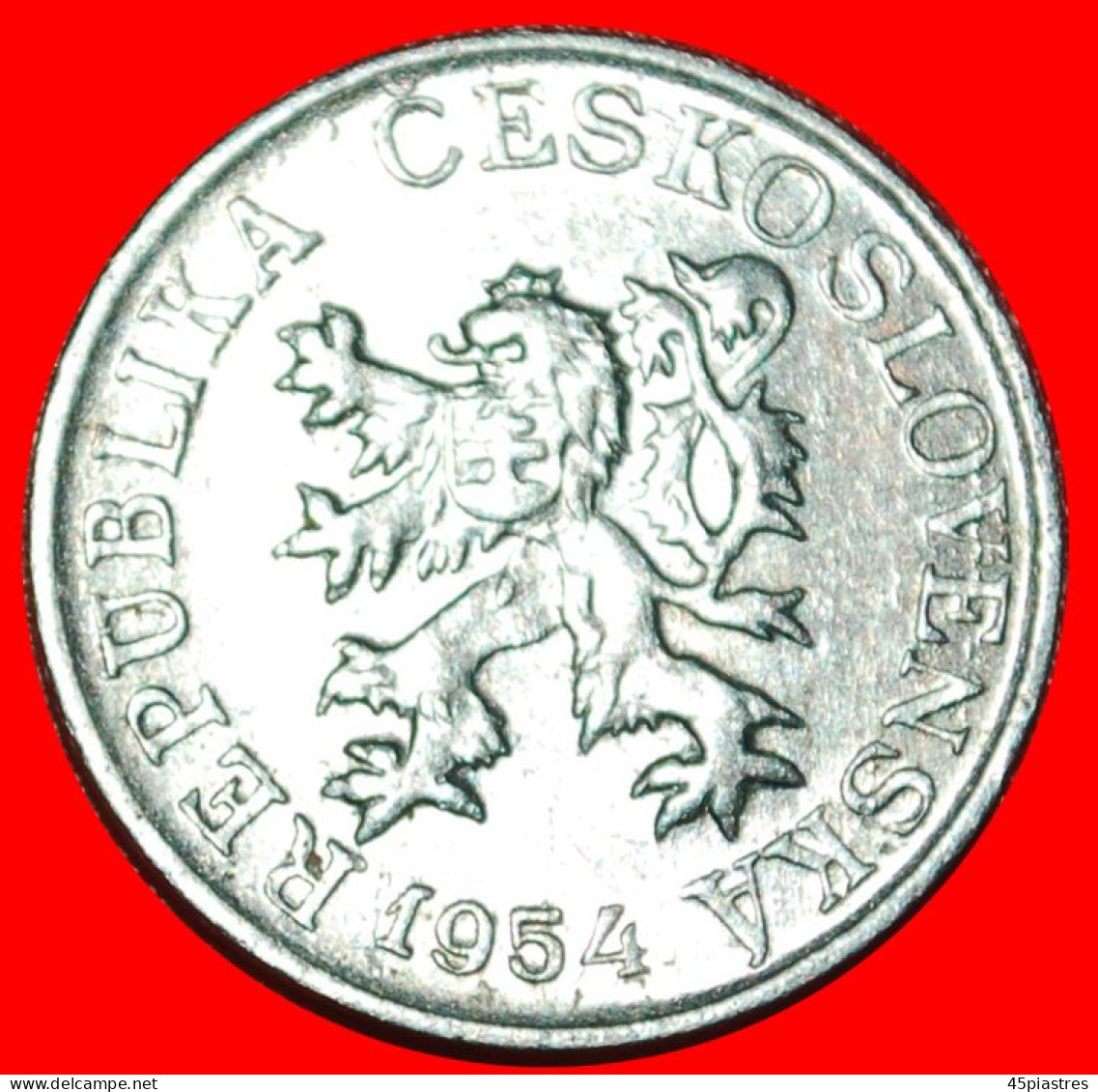 * COMMUNISM (1953-1954): CZECHOSLOVAKIA  3 HELLERS 1954 LION MINT LUSTRE! · LOW START ·  NO RESERVE! - Tchécoslovaquie