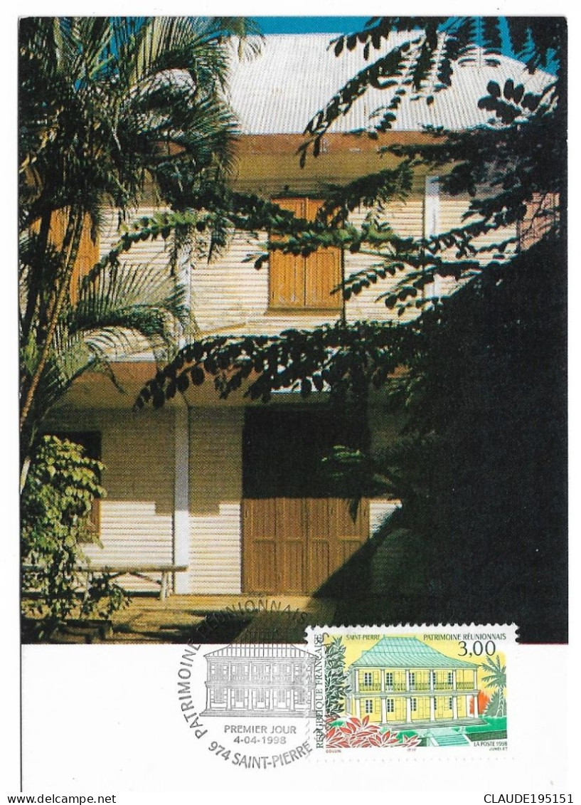 LA REUNION  ST PIERRE   CASE CREOLE PREMIER JOUR  4.04.1998 - Saint Pierre