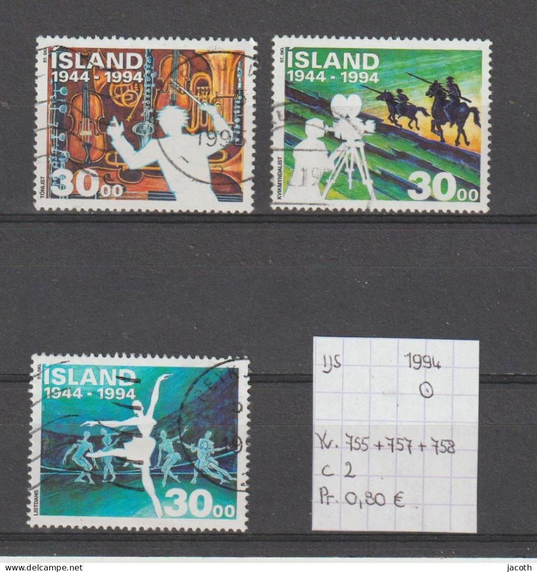 (TJ) IJsland 1994 - YT 755 + 757 + 758 (gest./obl./used) - Used Stamps