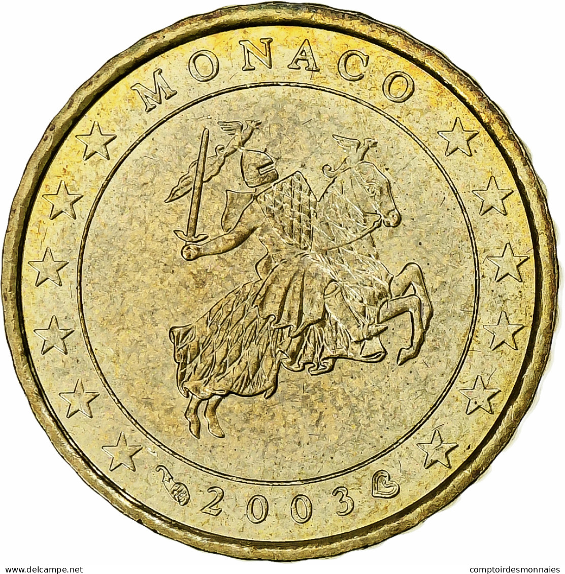 Monaco, 10 Euro Cent, 2003, Paris, SPL, Laiton, KM:170 - Monaco