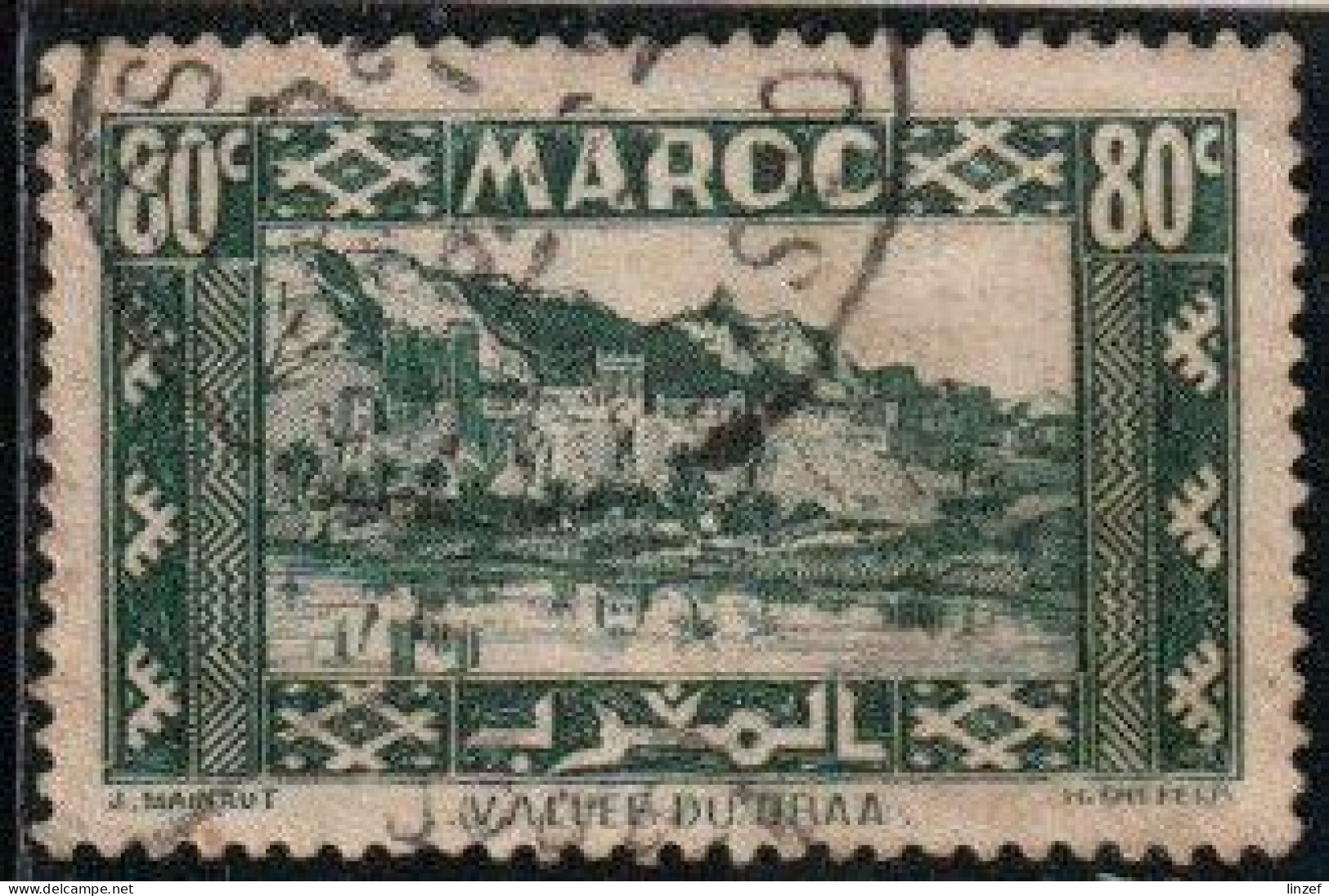 Maroc 1939 Yv. N°180 - 80c Vert Vallée Du Draa - Oblitéré - Oblitérés