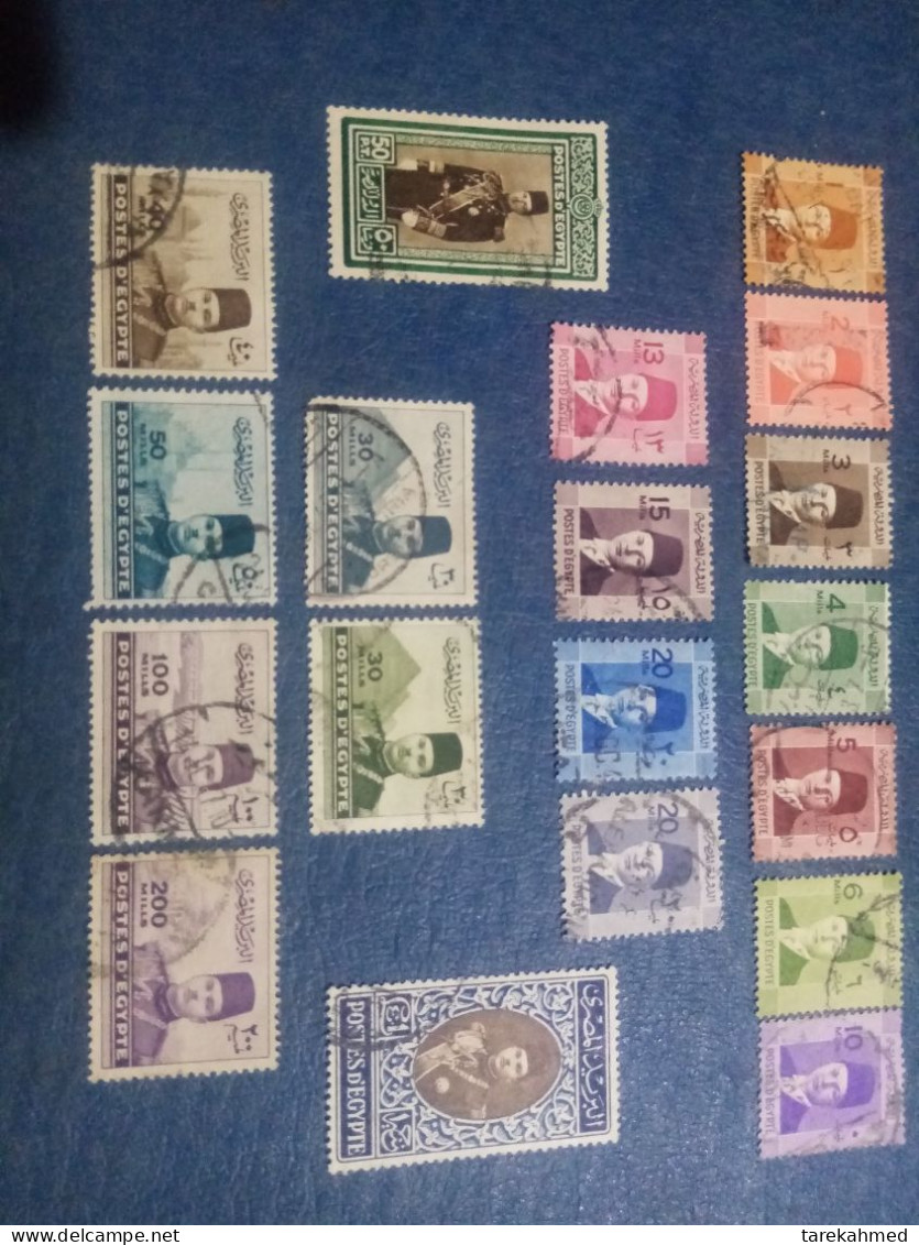 EGYPT :1937 -39 , Complete SET OF King Farouk Stamps , VF - Usati
