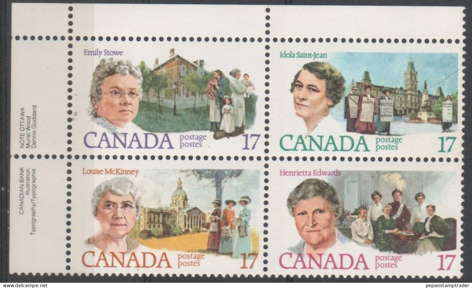 Canada - #882a - MNH PB  Of 4 - Plaatnummers & Bladboorden