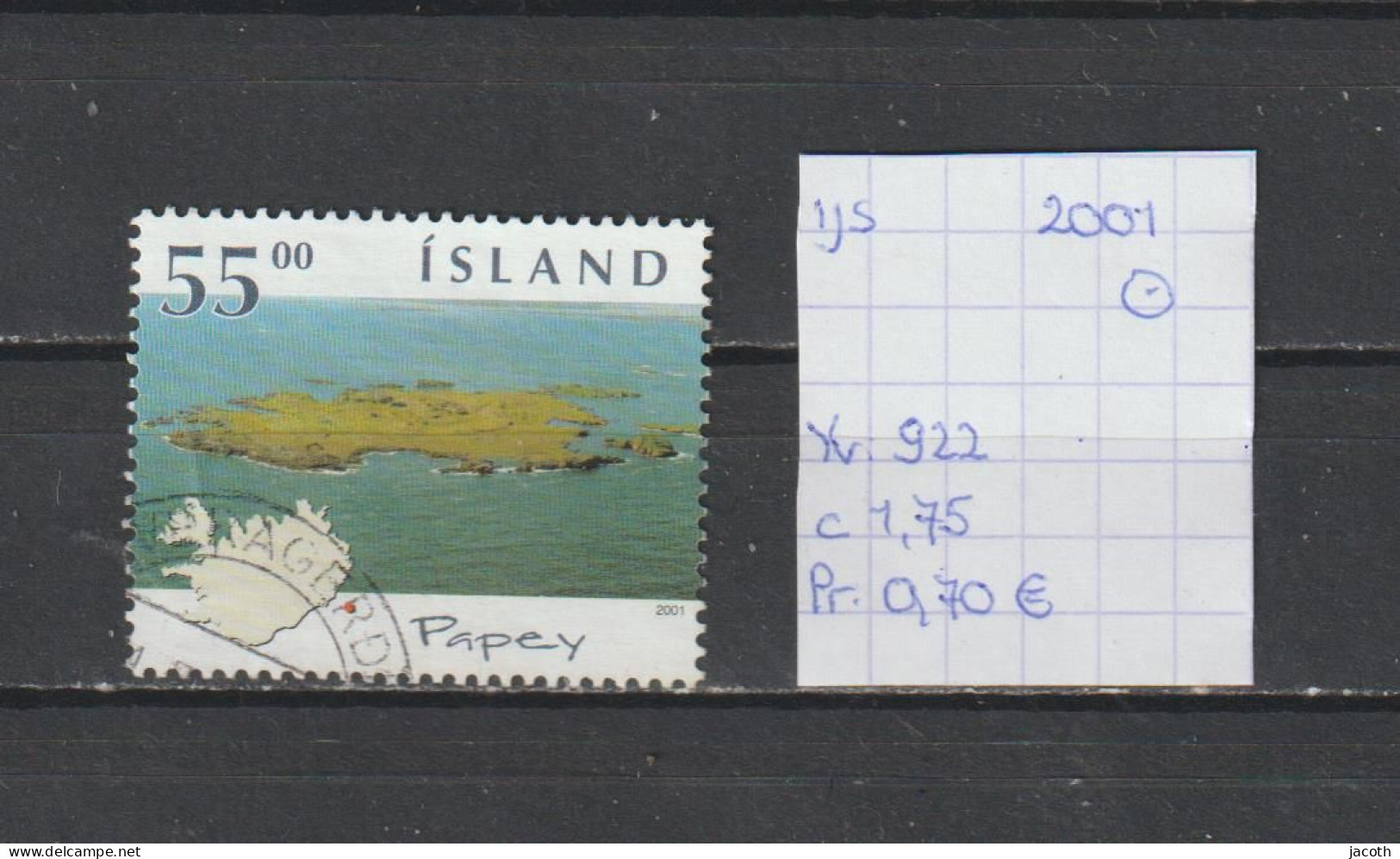 (TJ) IJsland 2001 - YT 922 (gest./obl./used) - Usati