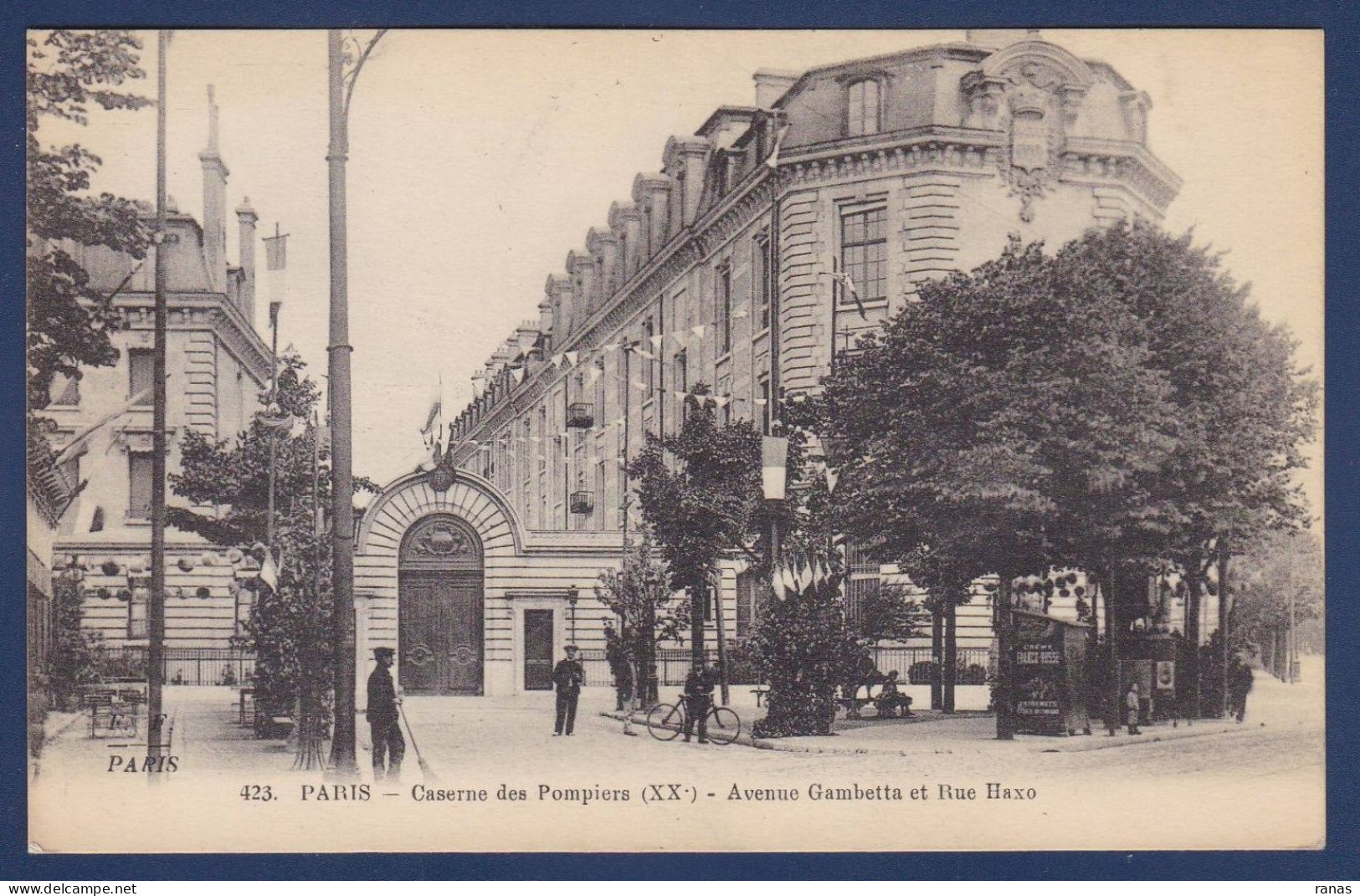 CPA [75] Paris > Arrondissement > Arrondissement: 20 Caserne De Pompiers écrite - Distrito: 20
