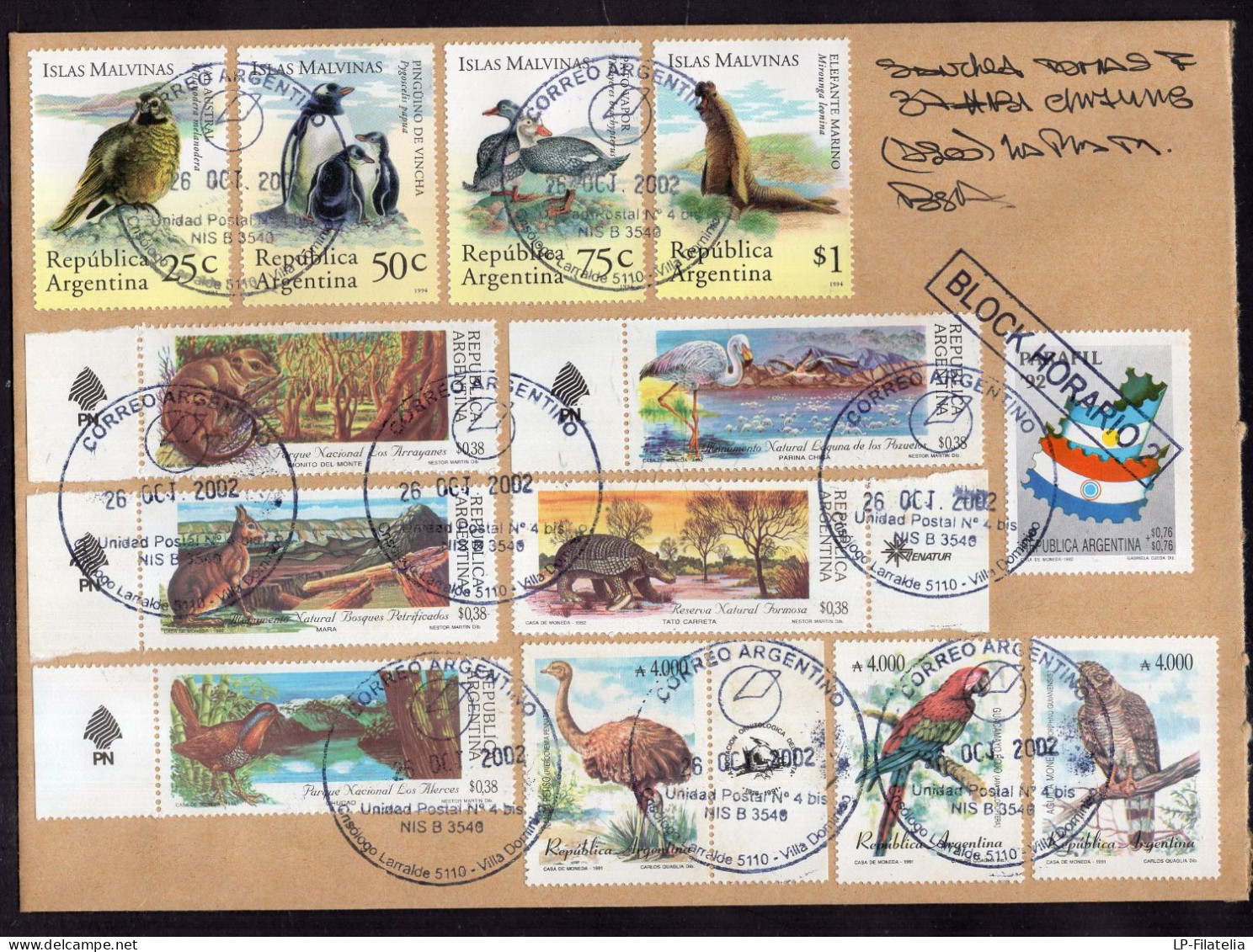 Argentina - 2002 - Modern Stamps - Birds - Diverse Stamps - Storia Postale