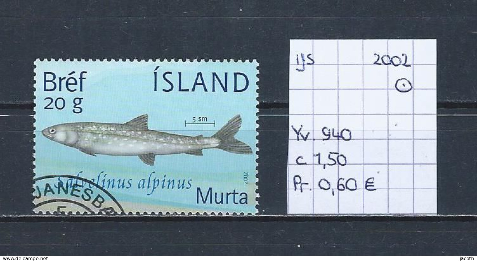 (TJ) IJsland 2002 - YT 940 (gest./obl./used) - Usados