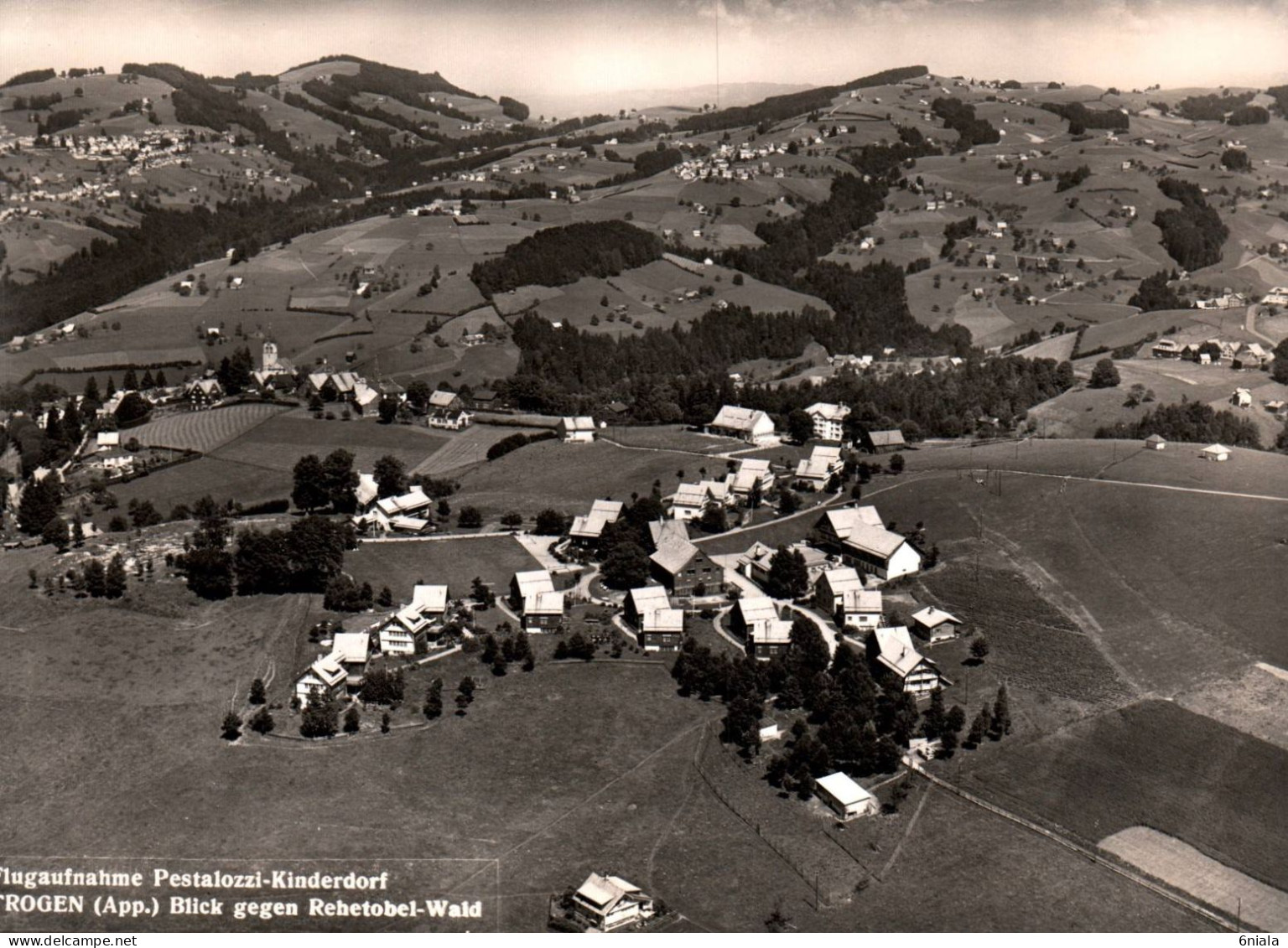 20384 TROGEN  BLICK Gegen Rehetobel Wald Flugaufnahme Pestalozzi Kinderdorf  (  2 Scans) - Trogen