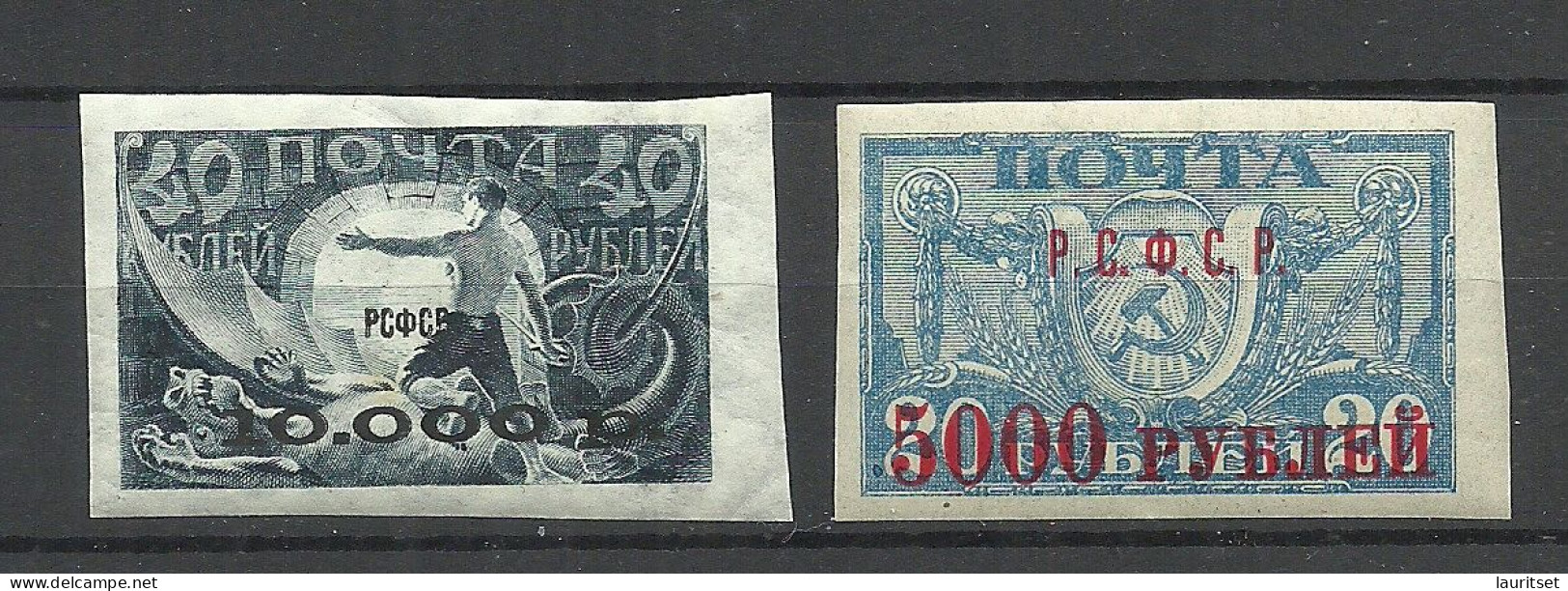 RUSSLAND RUSSIA Russie 1922 Michel 174 B & 175 A * - Neufs