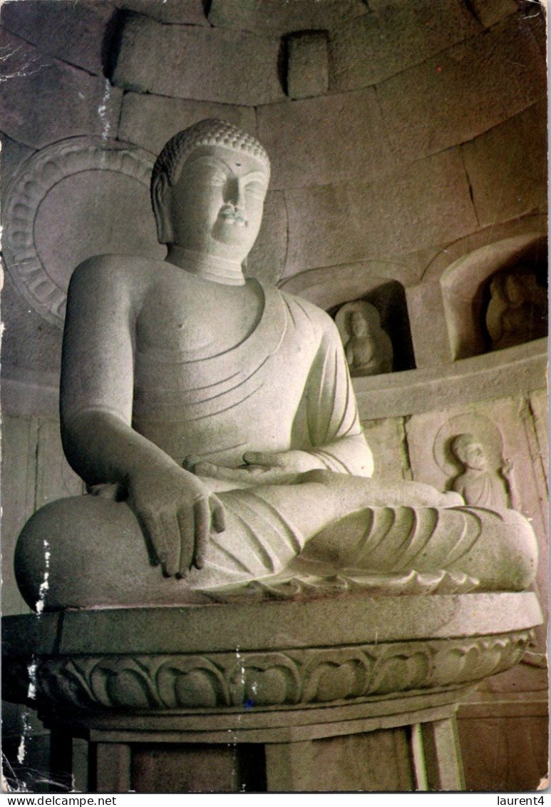 4-12-2023 (1 W 20) Japan (posted To Australia 1993 - & Re-directed) Sokkuram Cave Temple Buddha - Boeddhisme