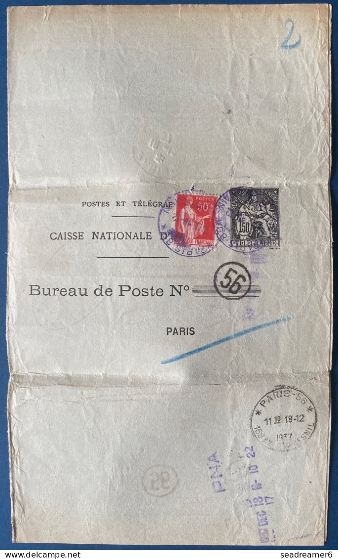 France 1937 Entier Postal Chaplain 1.50 F Noir + 50 C Paix Rouge Format 278 X 238 Mm. CHA P4 TTB - Pneumatische Post