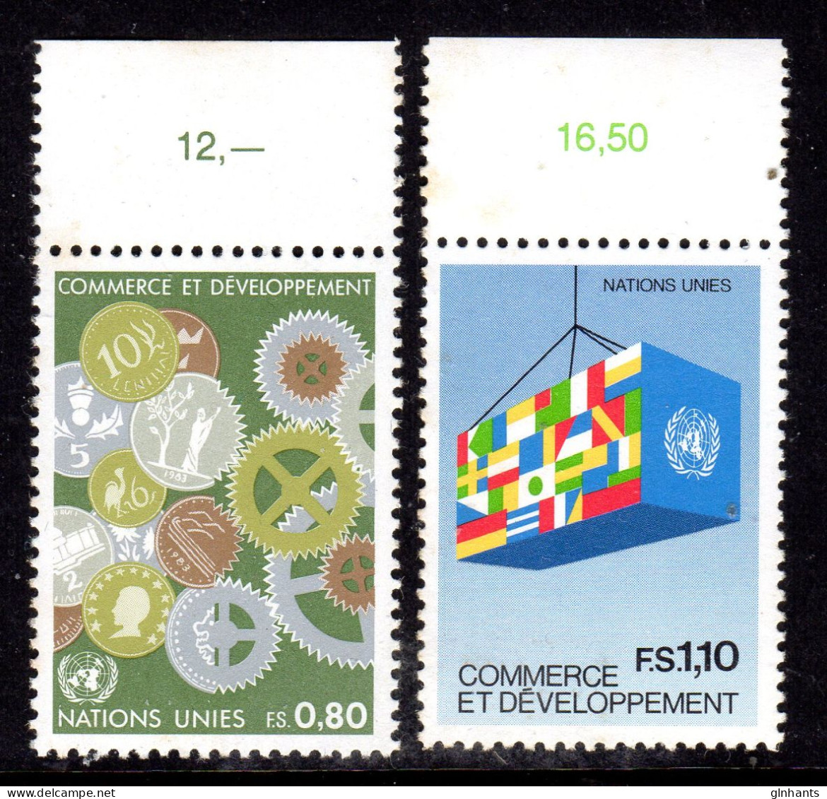 UNITED NATIONS GENEVA - 1983 TRADE & DEVELOPMENT SET (2V) FINE MNH ** SG G117-G118 - Neufs