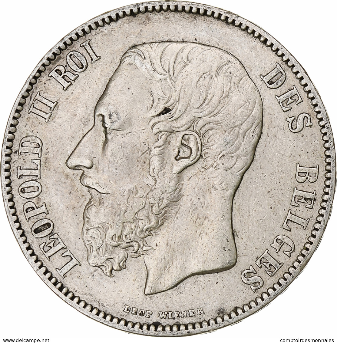 Monnaie, Belgique, Leopold II, 5 Francs, 5 Frank, 1871, TTB, Argent, KM:24 - 5 Frank