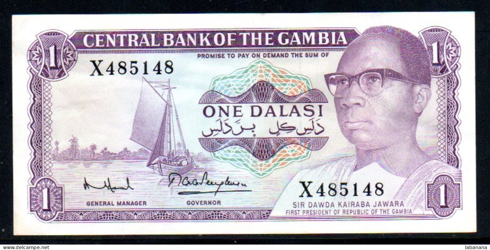 659-Gambie 1 Dalasi 1971/87 X485 Sig.8 - Gambia