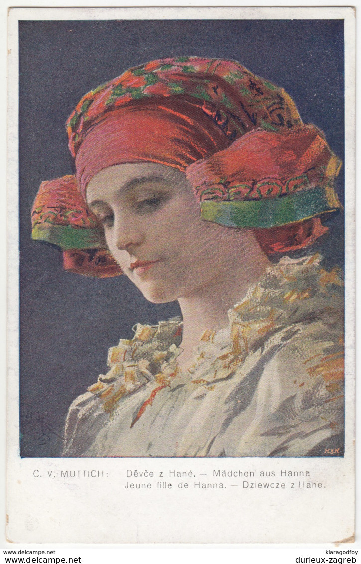 "Girl From The Hana Region" By Kamil Vladislav Muttich Old Vintage Postcard Unused B170325 - Muttich, C.V.