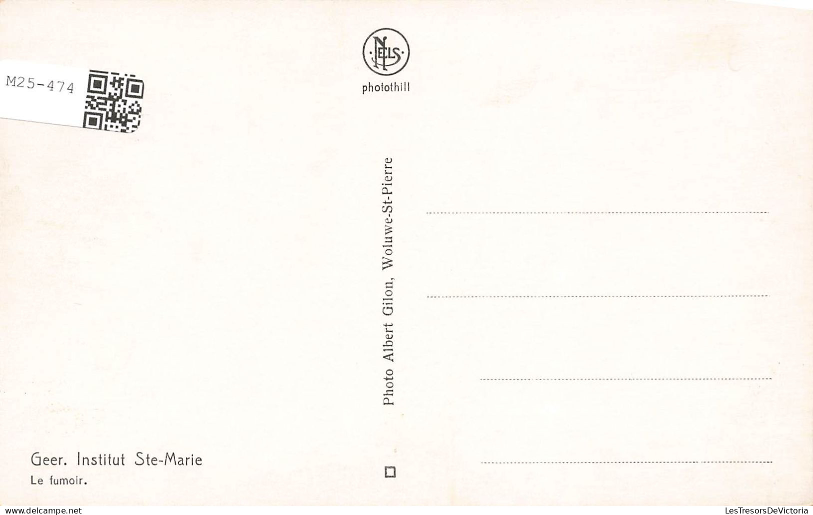 BELGIQUE - Geer - Institut Sainte Marie - Le Fumoir - Animé - Billard - Carte Postale Ancienne - Geer