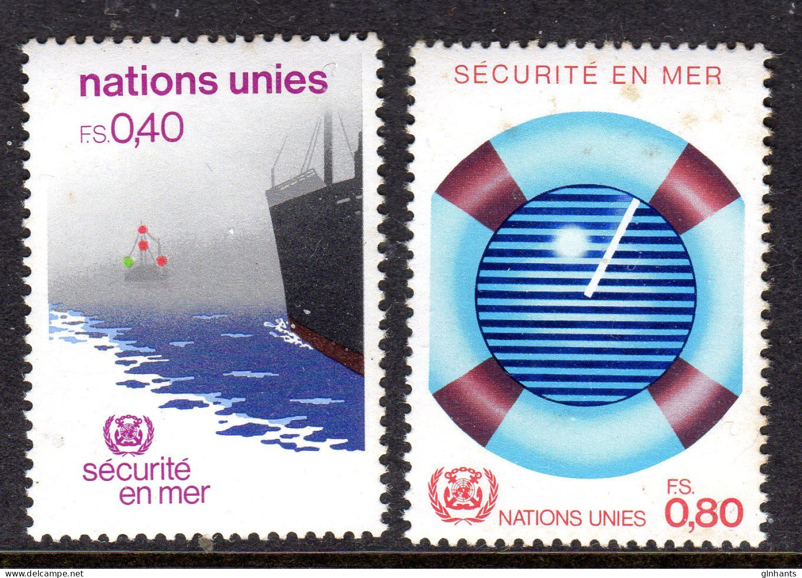 UNITED NATIONS GENEVA- 1983 SAFETY AT SEA SET (2V) FINE MNH ** SG G114-G115 - Neufs