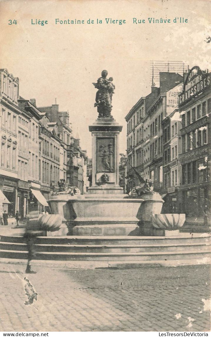 BELGIQUE - Liège - Fontaine De La Vierge - Rue Vinâve D'Ile - Carte Postale Ancienne - Liege