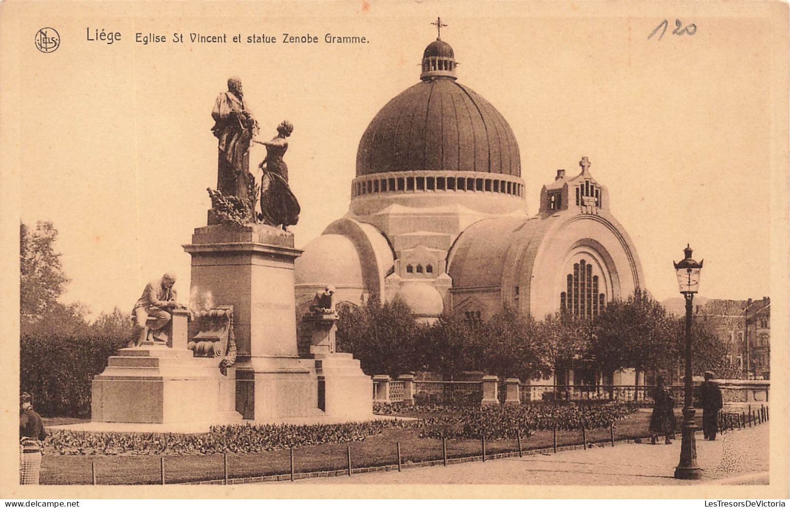 BELGIQUE - Liège - Eglise St Vincent Et Statue Zenobe Gramme - Carte Postale Ancienne - Liege