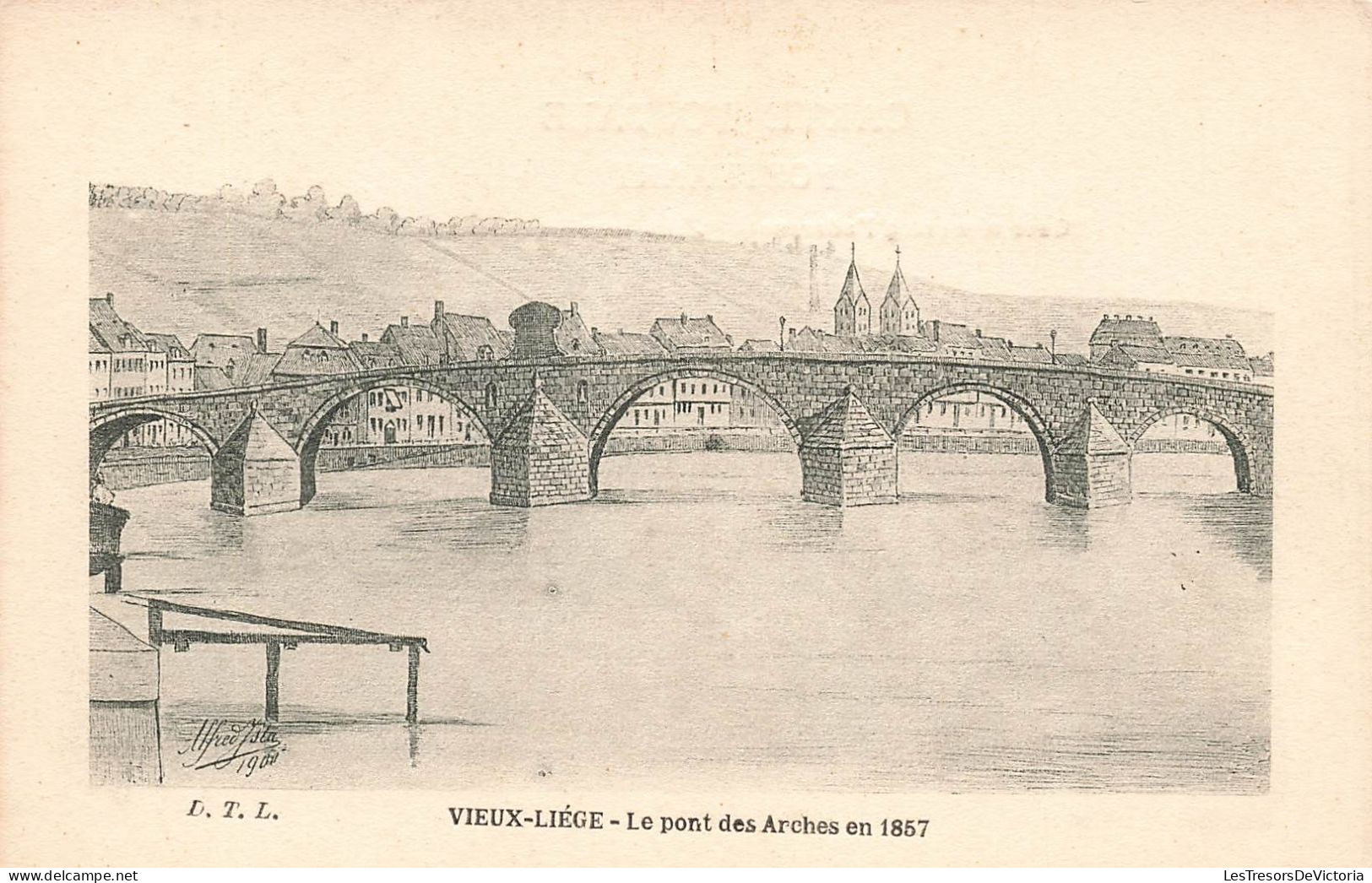 BELGIQUE - Vieux Liège - Le Pont Des Arches En 1857 - Alfred Ysta - DTL - Carte Postale Ancienne - Liege