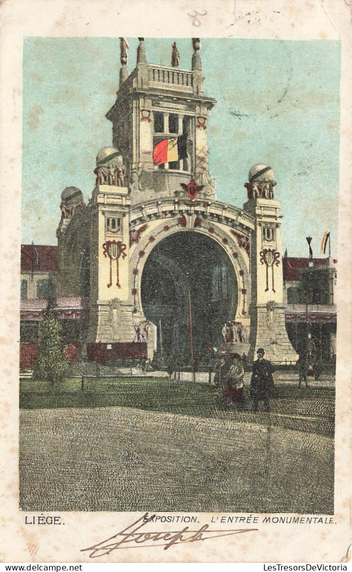 BELGIQUE - Liège - Exposition, L'entrée Monumentale - Colorisé - Animé - Carte Postale Ancienne - Liege