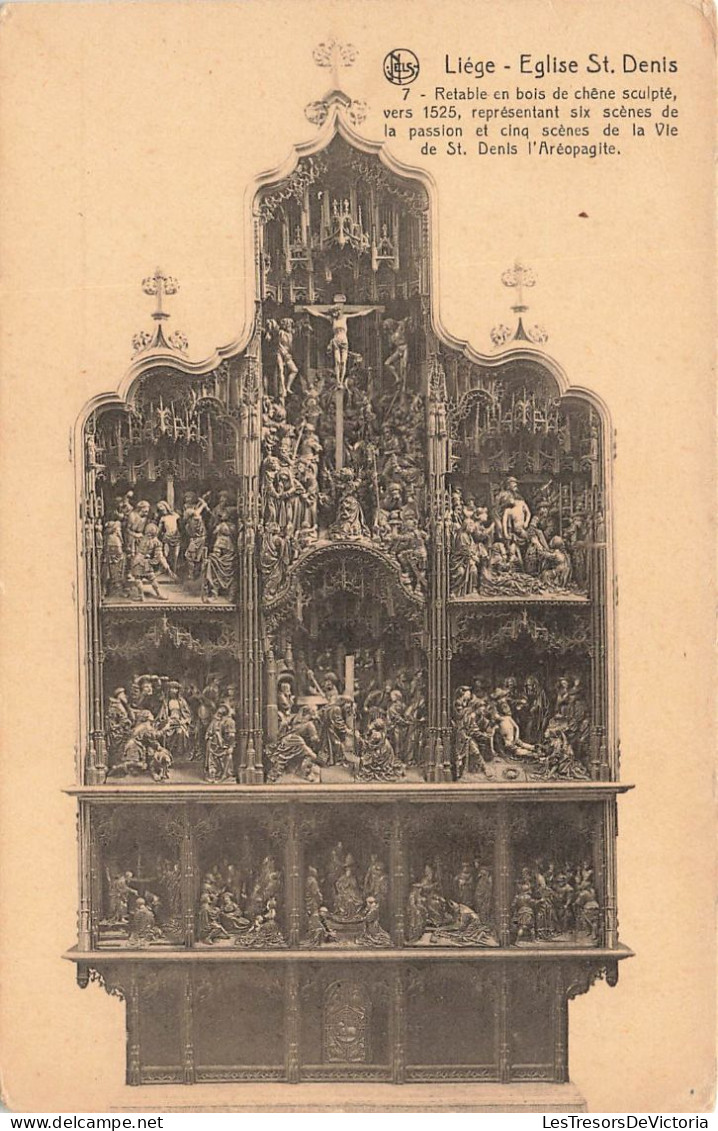 BELGIQUE - Liège - Eglise St Denis - Retable En Bois De Chêne Sculpté - Carte Postale Ancienne - Liege