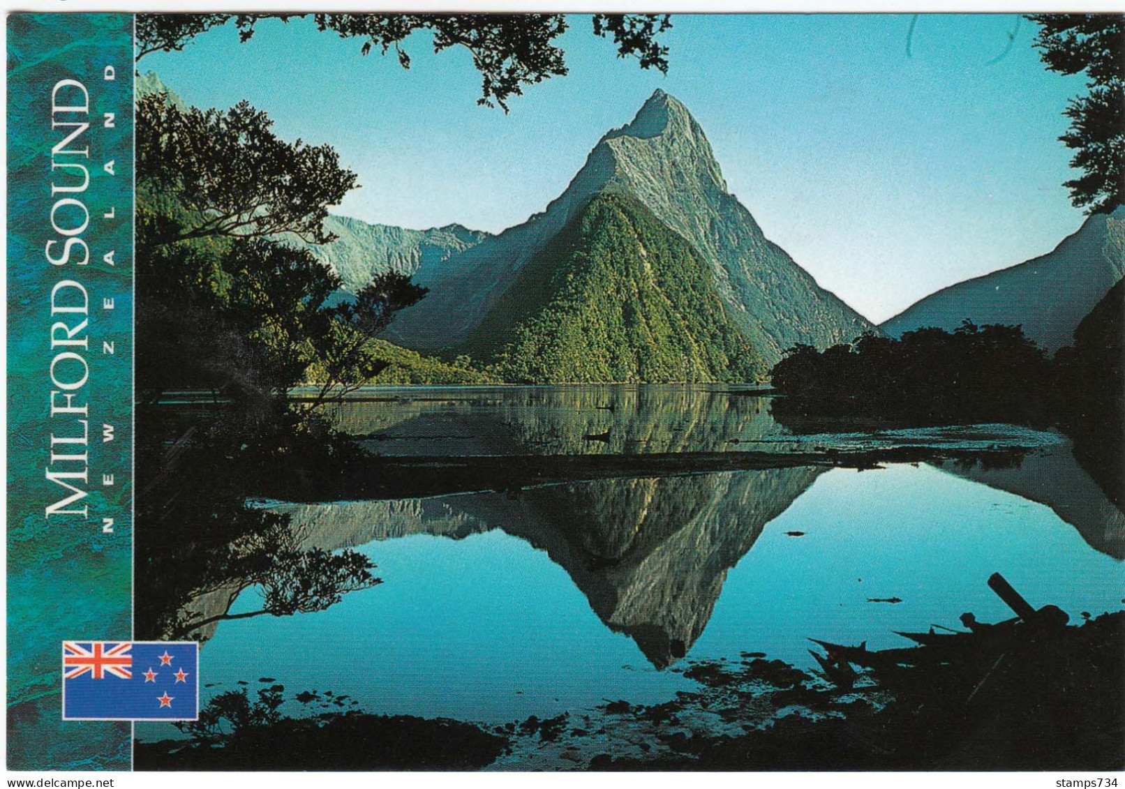 New Zealand-04/2010 - 1.80 NZD - Christmas, Mitre Peak(1695 M), Reflected In Milford Sound, Post Card(2 Scan) - Cartas & Documentos