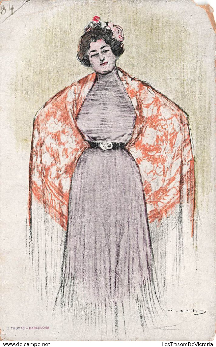 ILLUSTRATEUR - Ramon Casas - Femme - Carte Postale Ancienne - Sonstige & Ohne Zuordnung