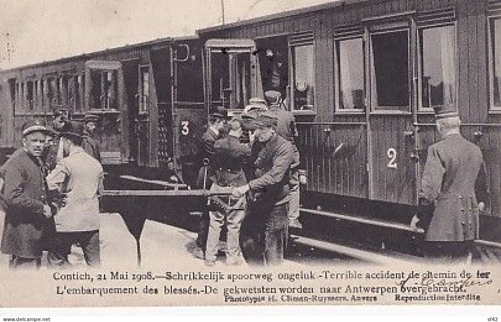 CONTICH 21 MAI 1908    SCHNKKELIJK SPOORWEG ENGELUCK   2 - Kontich