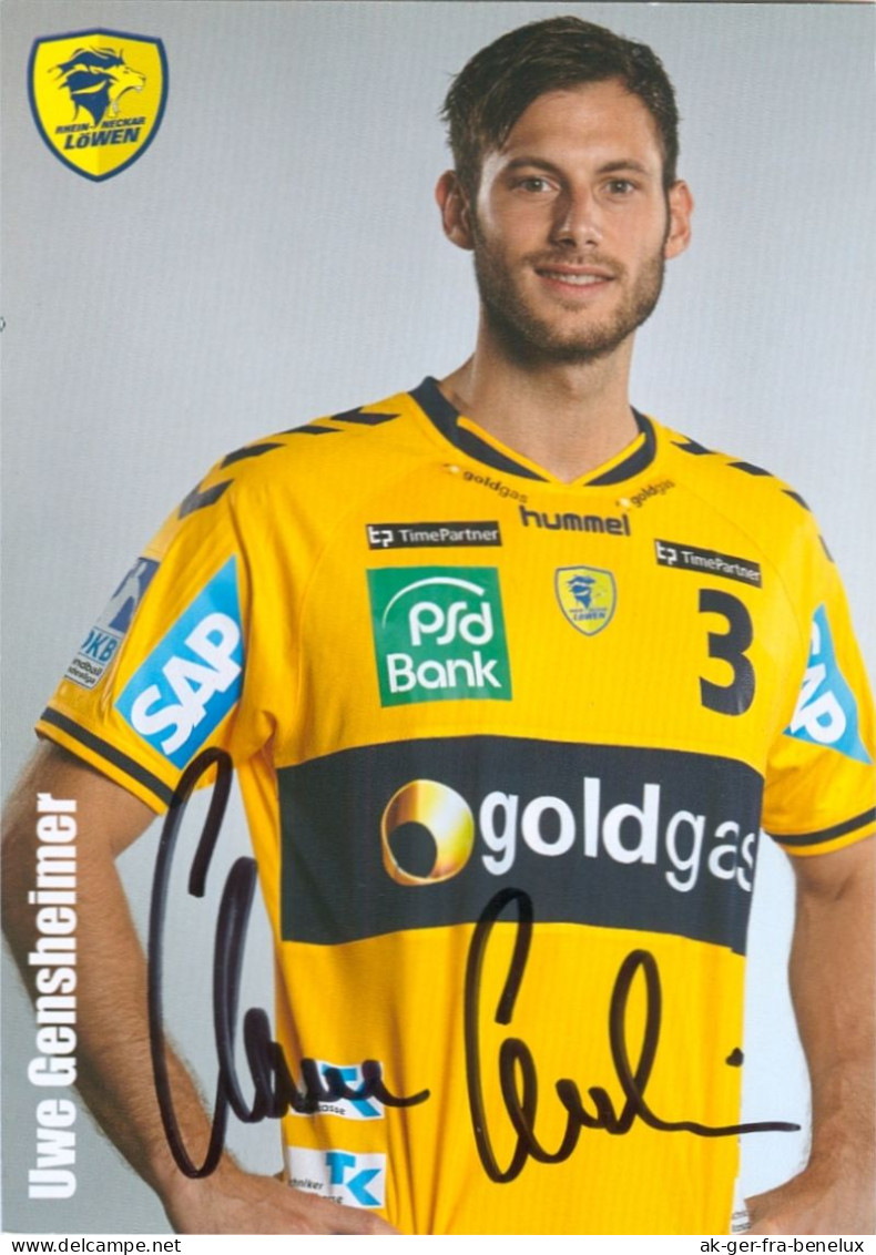 Autogramm Handball Uwe Gensheimer Rhein-Neckar Löwen 14-15 Friedrichsfeld Mannheim Neckarau Paris Saint-Germain St. PSG - Handbal