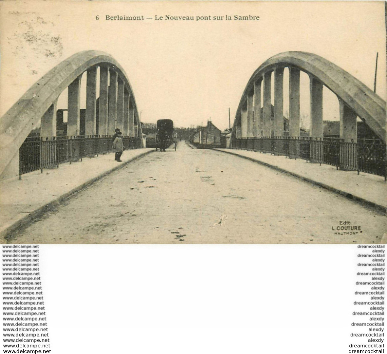 HR 59 BERLAIMONT. Attelage Sur Le Nouveau Pont Sur La Sambre 1924 - Berlaimont