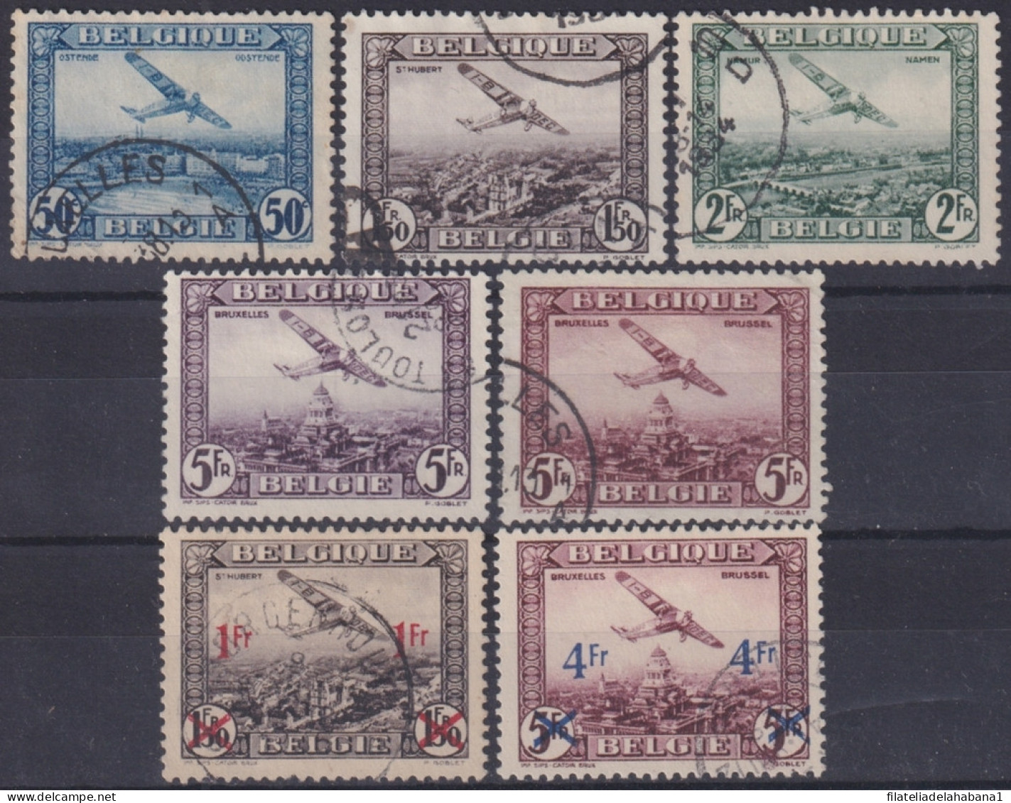 F-EX46240 BELGIUM BELGIQUE 1931-35 AVION AIRPLANE AIR MAIL USED.  - Usati