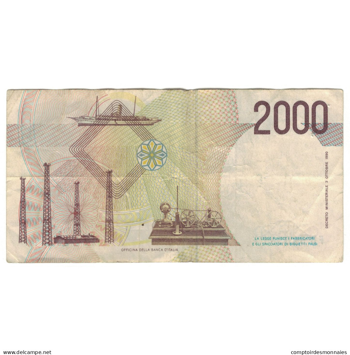 Billet, Italie, 2000 Lire, 1990, 1990-10-03, KM:115, TTB - 2.000 Lire