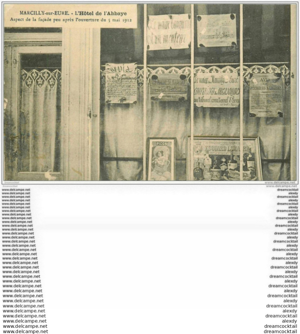 27 MARCILLY-SUR-EURE. Hôtel De L'Abbaye. Elections Truquées Fraudes Et Mensonges En 1912. Cadre PICON - Marcilly-sur-Eure