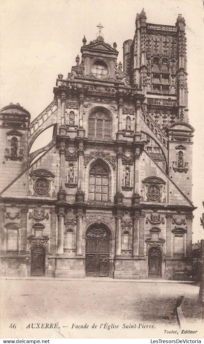 FRANCE - Auxerre - Façade De L'Eglise Saint Pierre - Toulot - Carte Postale Ancienne - Auxerre