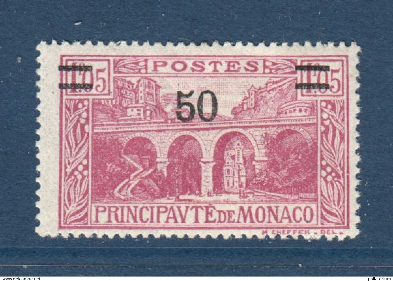 Monaco Timbres  Neuf Avec Charnière,  Yvert N° 106, Viaduc De Sainte Dévote, Surcharge Déplacée à Gauche, - Variétés