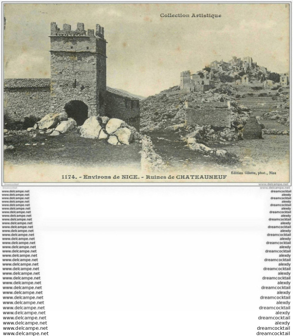 06 CHATEAUNEUF. Les Ruines 1908 - Contes