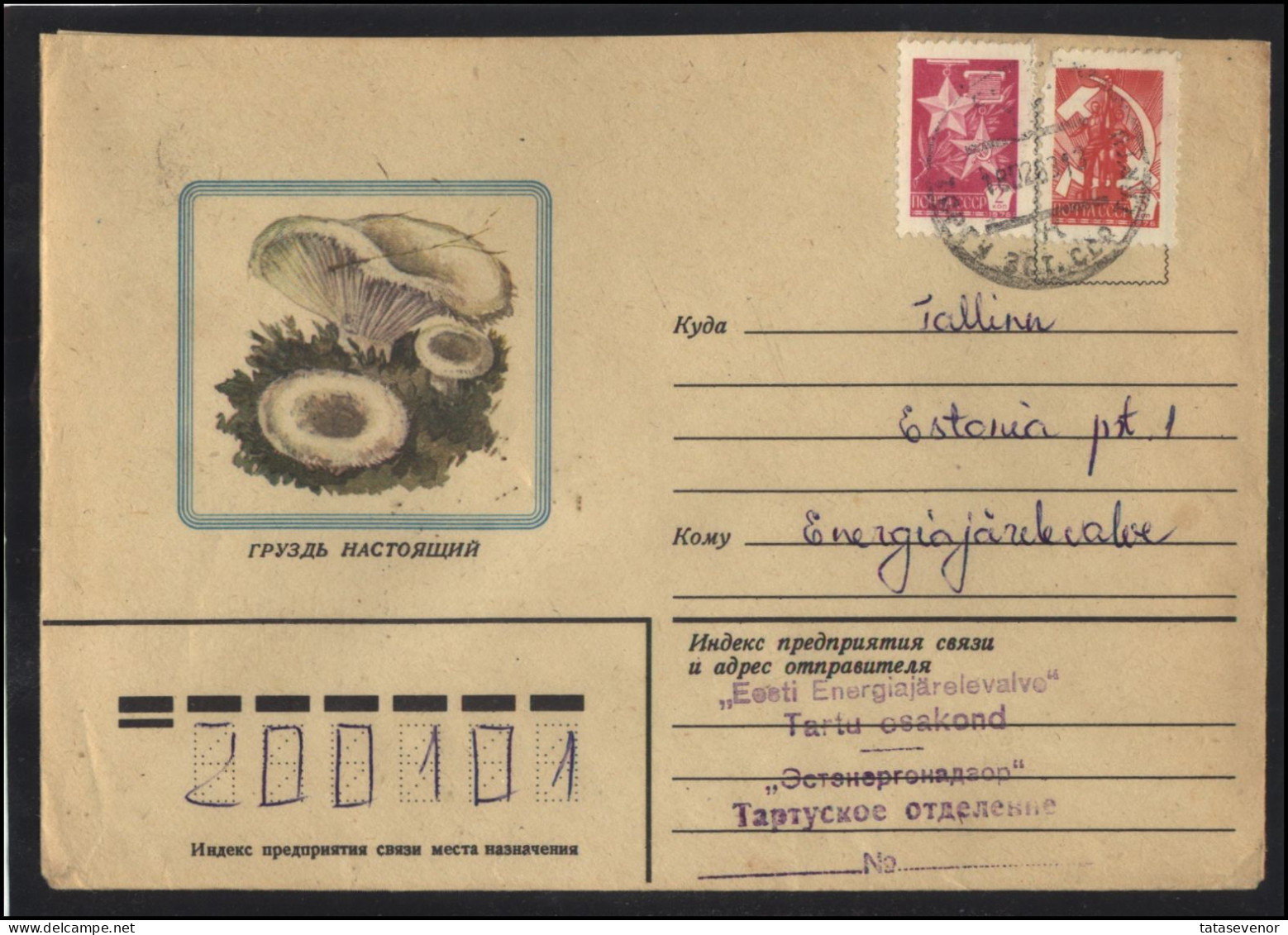 RUSSIA USSR Stationery USED ESTONIA  AMBL 1224 TARTU Mushrooms - Non Classés