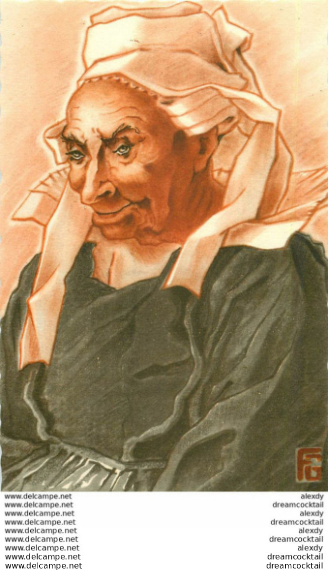 (XX) Illustrateur Géo Fourrier Visages Bretons FOUESNANT - Fourrier, G.