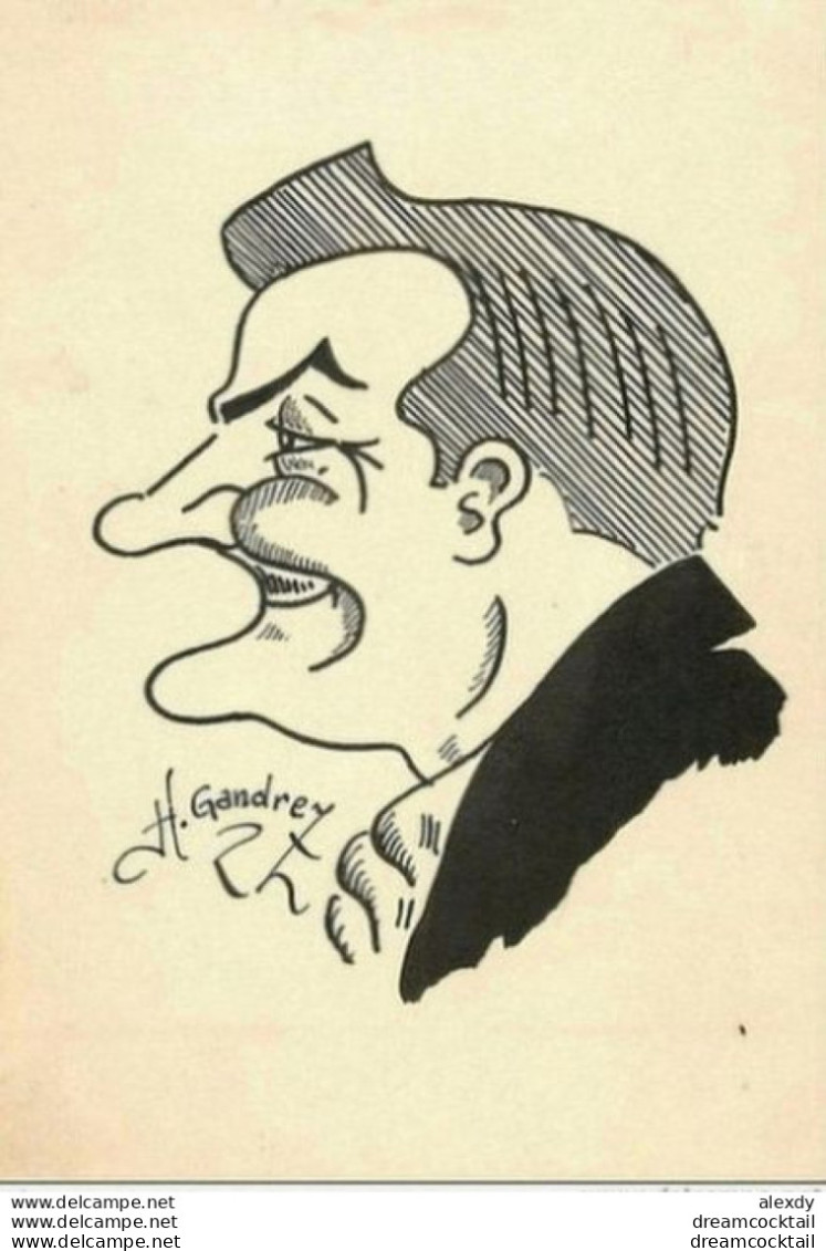 Véritable Caricature D'Henry GANDREZ. Thème Le Sport Basket-Ball " Trescartes " Parue Dans Journal Sud-Est Vers 1950 - Platten Und Echtzeichnungen