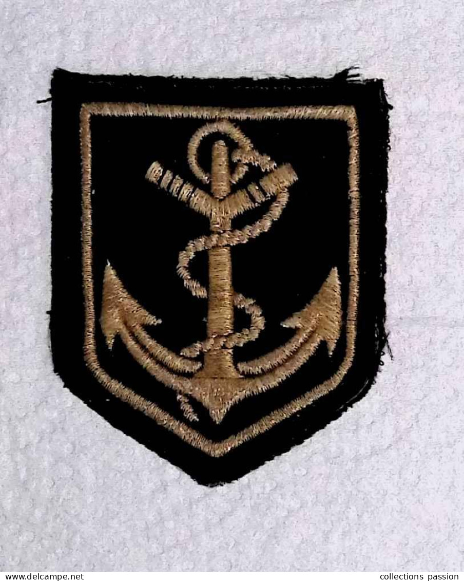 Militaria, écusson Tissu, Marck Agréé DGGN, Gendarmerie Maritime, Ancre, 2 Scans - Patches