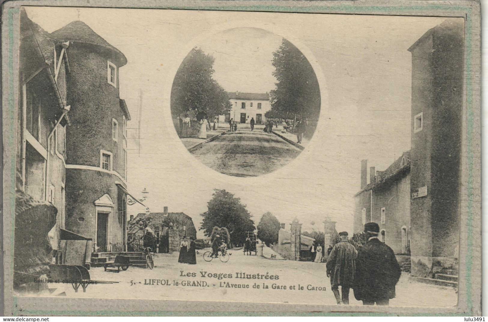 CPA (88) LIFFOL-le-GRAND - Carte Multi-vues - Aspect De L'Avenue De La GARE Et Du Caron En 1917 - Liffol Le Grand