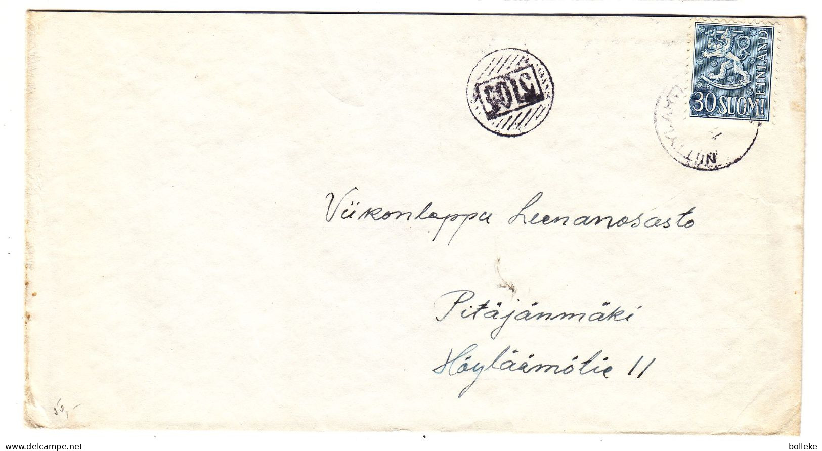 Finlande - Lettre De 1955 - Oblit Niitylahti - Avec Cachet Rural - - Briefe U. Dokumente