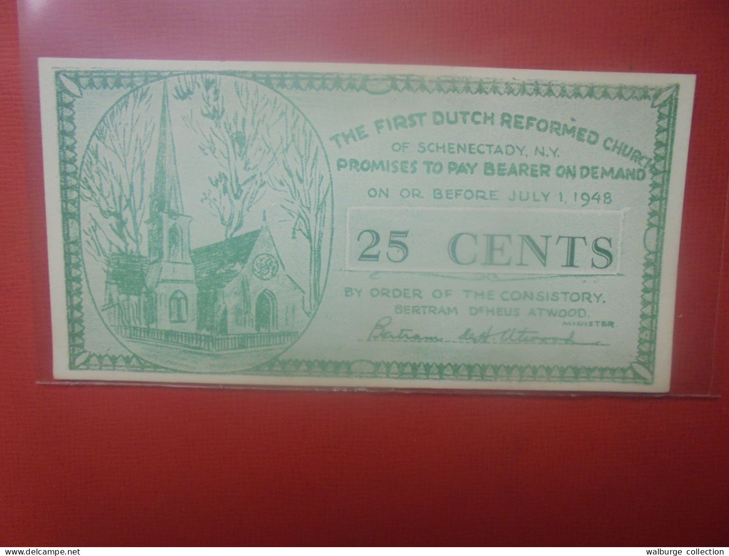 PAYS-BAS 25 Cents 1948 "Réformed Church" Billet De Nécéssité  (B.31) - [7] Collezioni