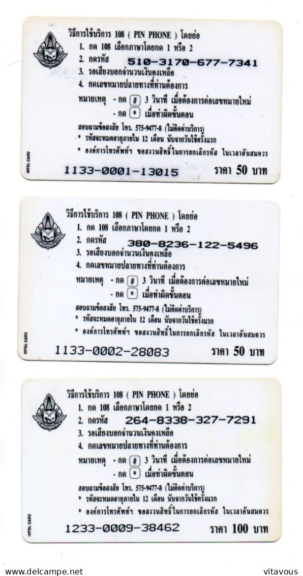 3  Cartes Prépayées Thaïlande Card (F 34) - Thaïland