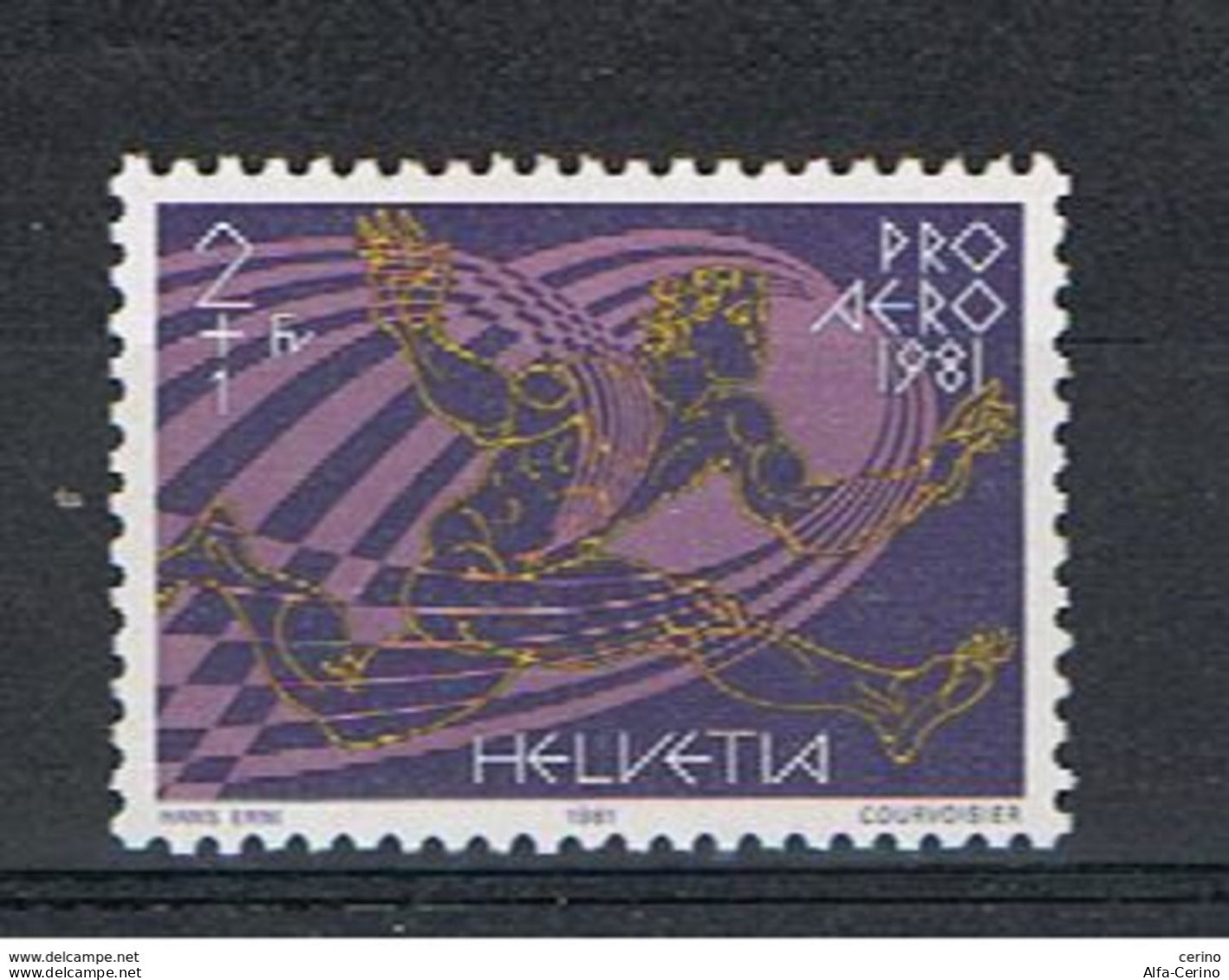 SVIZZERA:  1981  P.A. PRO  AEREO  -  2 + 1 F. POLICROMO  N. -  YV/TELL. 48 - Unused Stamps