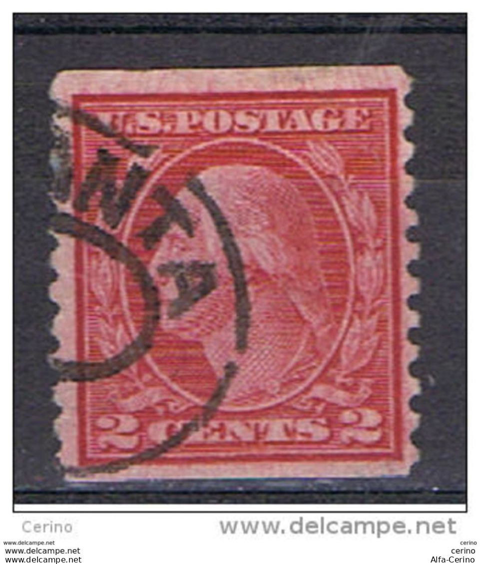 U.S.A.:  1912/15  G. WASHINGTON  -  2 C. USED  STAMP  -  D. 10  VERTICAL  -  YV/TELL. 183 A - Rollenmarken